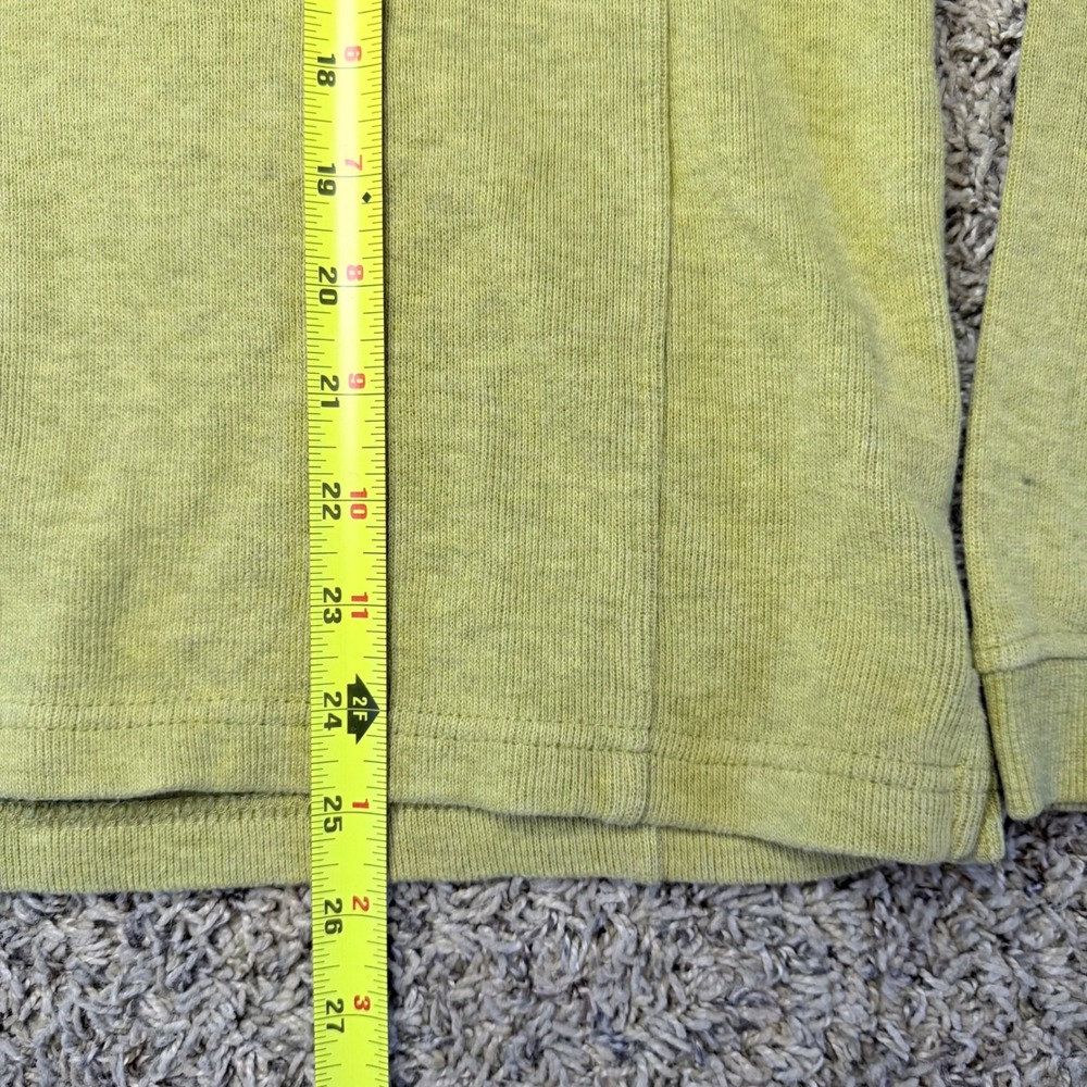 Orvis Mens Quarter Zip Pullover Sweater Chartreuse Green Cotton Ribbed M 2B7A - Picture 8 of 10